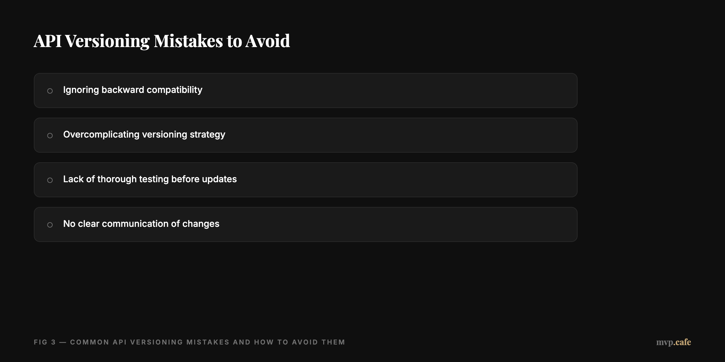 checklist — Checklist of API versioning mistakes to avoid
