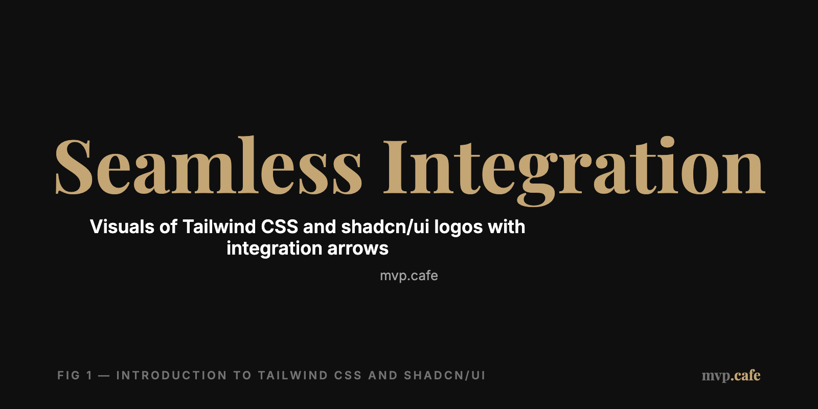 Visuals of Tailwind CSS and shadcn/ui logos with integration arrows