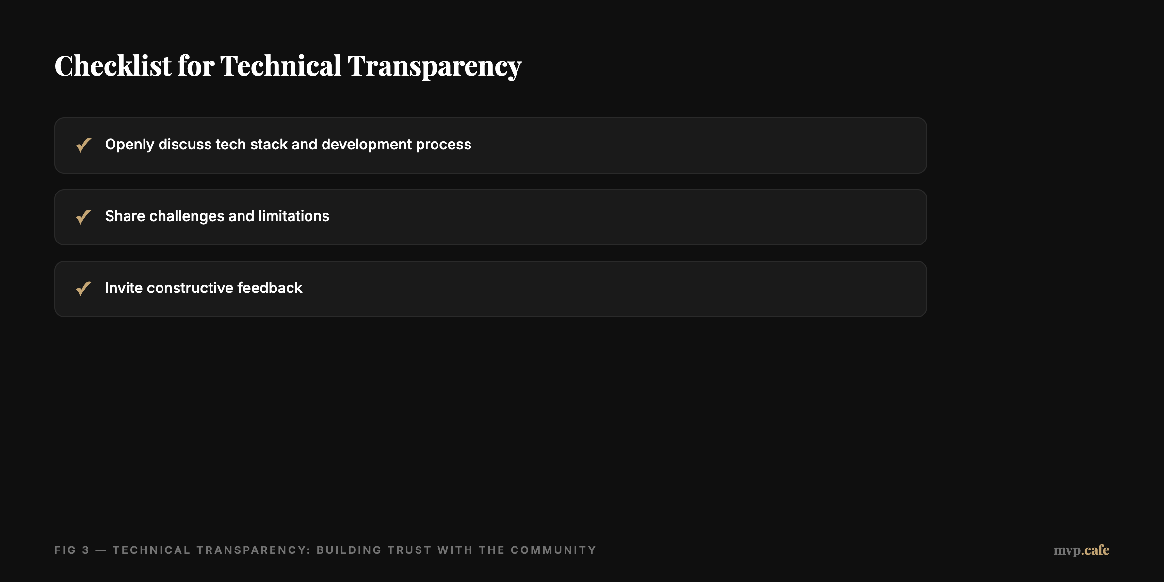Checklist for technical transparency