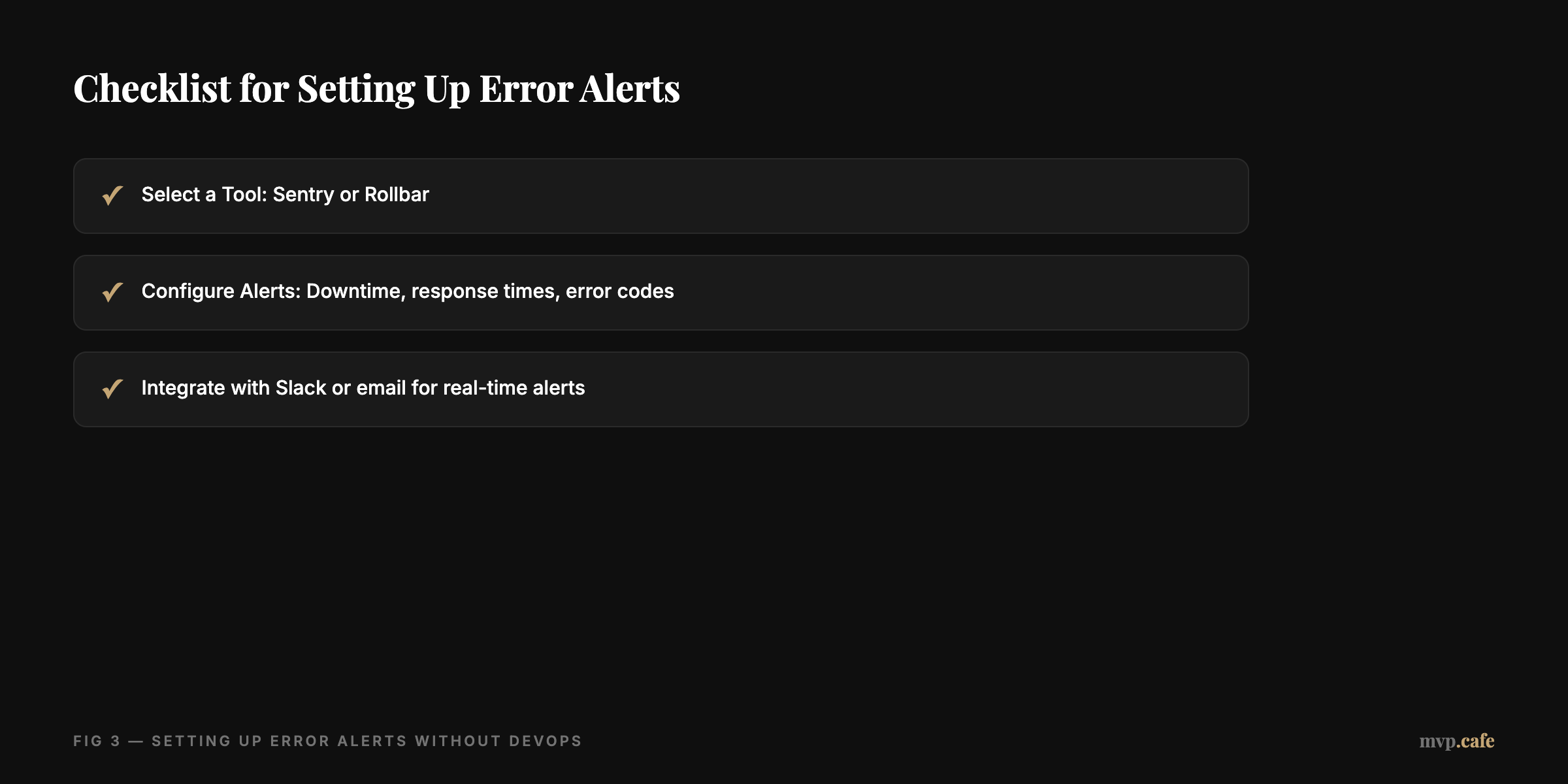 checklist — Checklist for setting up error alerts