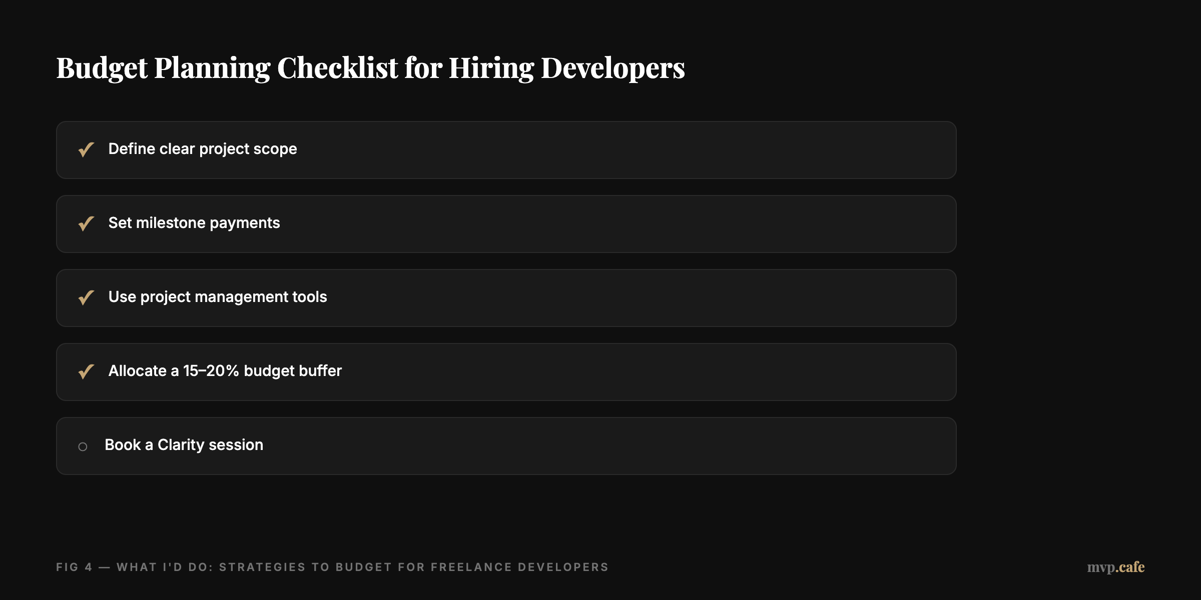 Budget planning checklist for hiring developers