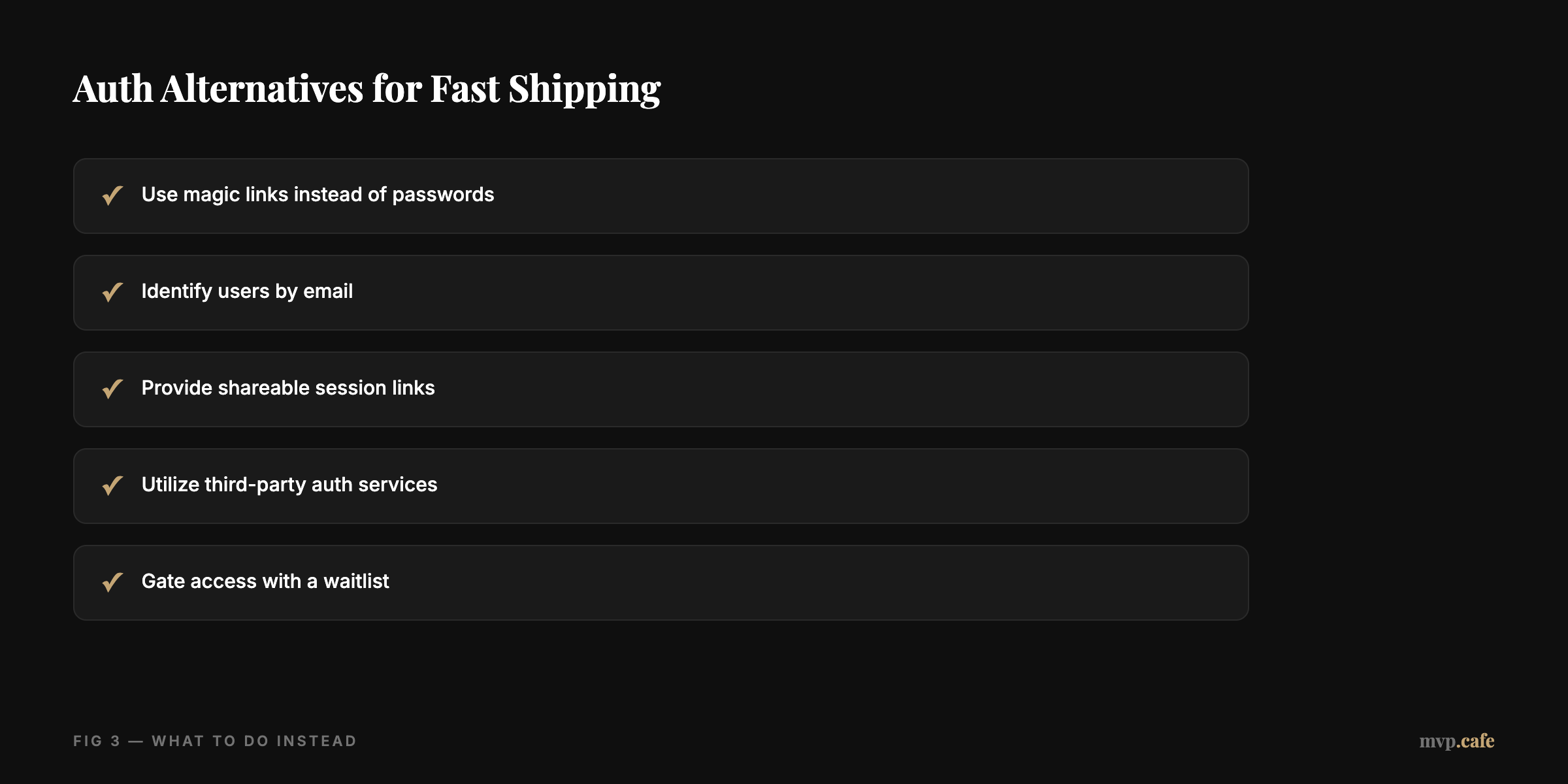 Auth Alternatives for Fast Shipping